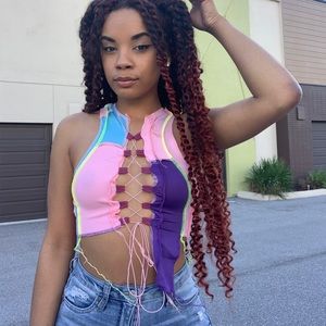 Color block crop top